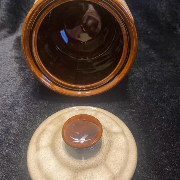 Sango Stoneware Sugare Dish with Lid Brown Drip Stoneware - Picture 3 of 7